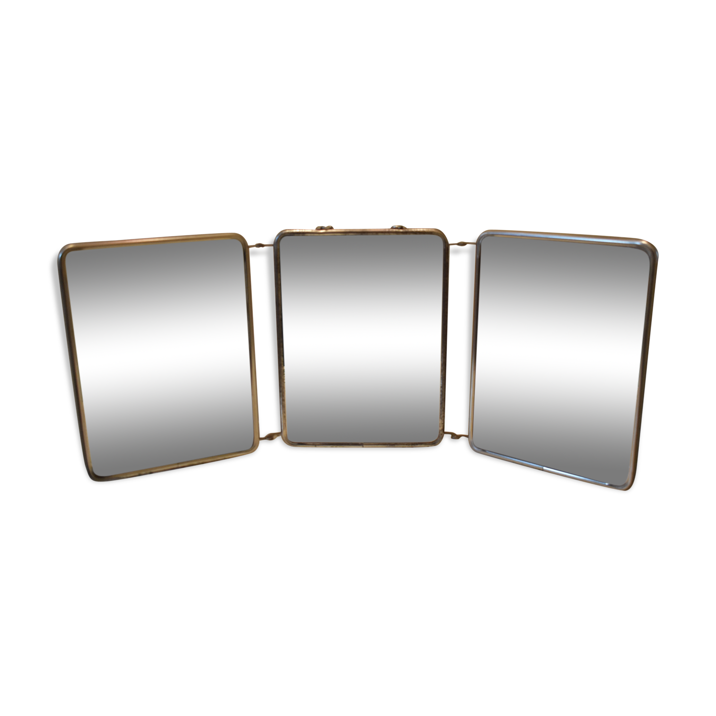 Vintage circa 1960 triptych mirror 18x24cm