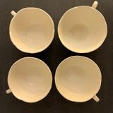 4 cups and 4 sous cups Digoin Sarreguemines, 1920
