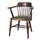Early-20th Century Beech Desk Chair with Leather Seat, 1950s