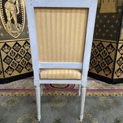 Suite of 6 louis XVI style chairs yellow velvet