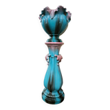Vase and its ceramic pedestal by Delfin MASSIER circa 1890