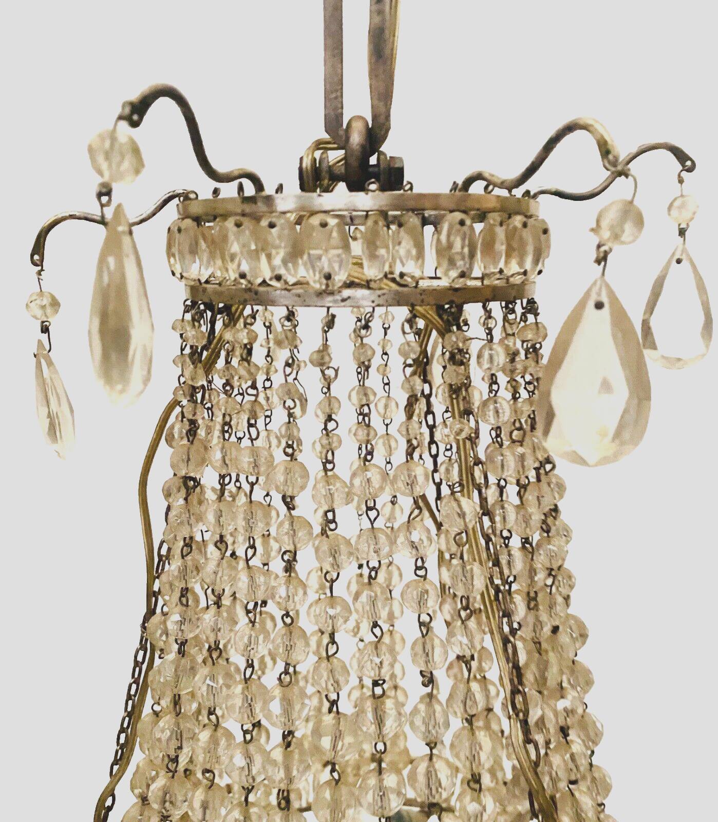 Louis XV style basket chandelier with 20th century tassels