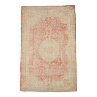 6x9 Peach Red Oriental Vintage Rug, 184x286Cm