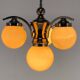 Art Deco, Chrome and Champagne Glass Chandelier, 1930s
