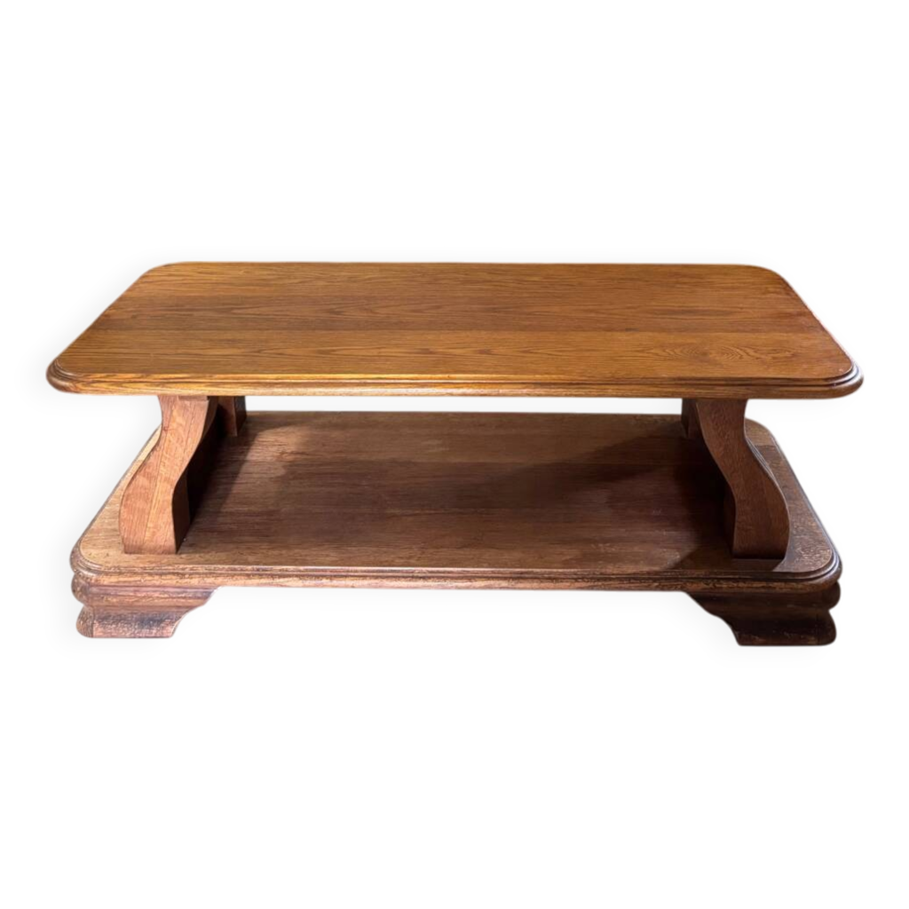 Table basse vintage en chêne 1950