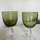 Set de 6 verres 1970 en verre bullé vert
