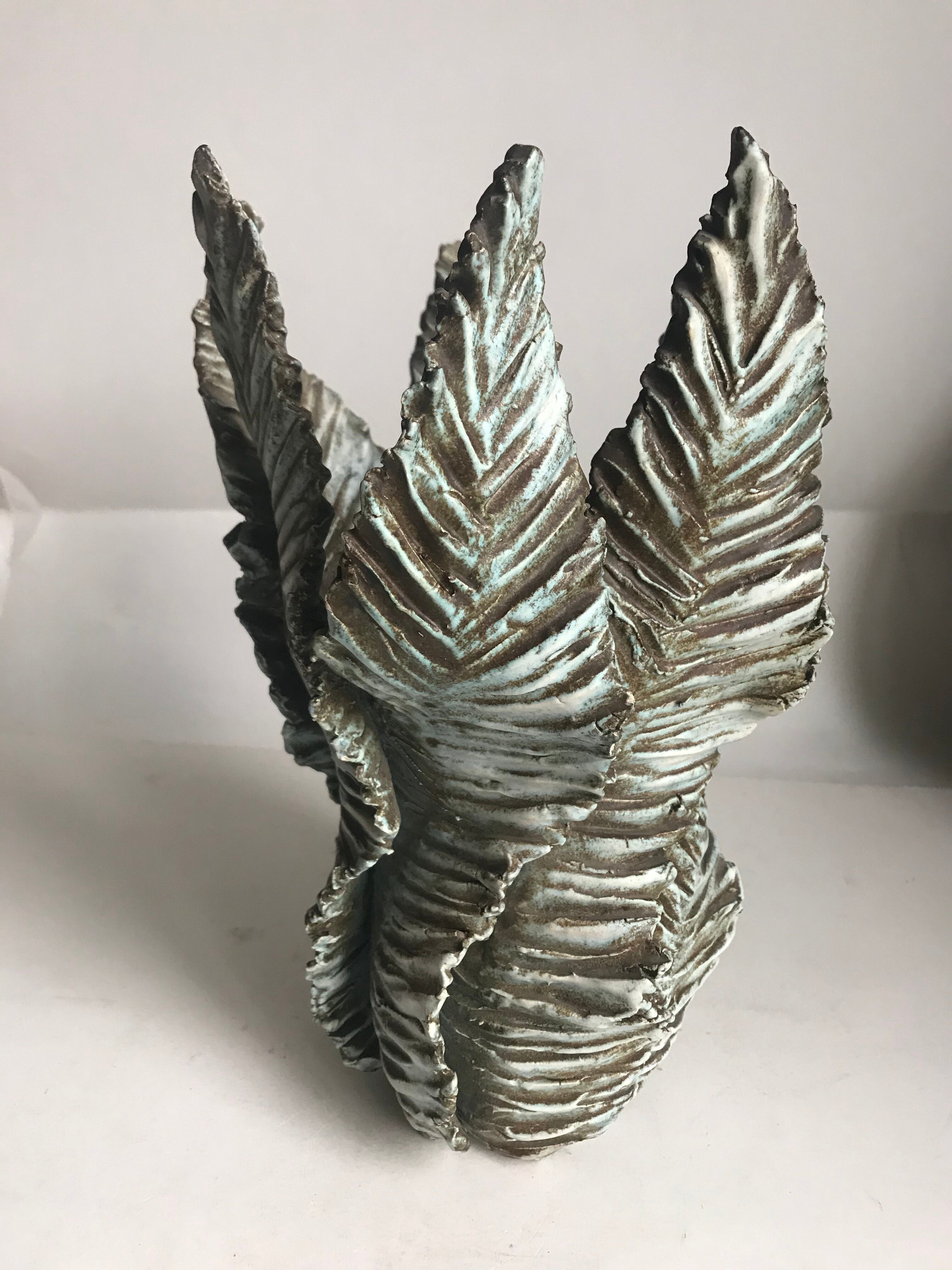Ceramic vase in trompe l'oeil signed Jova