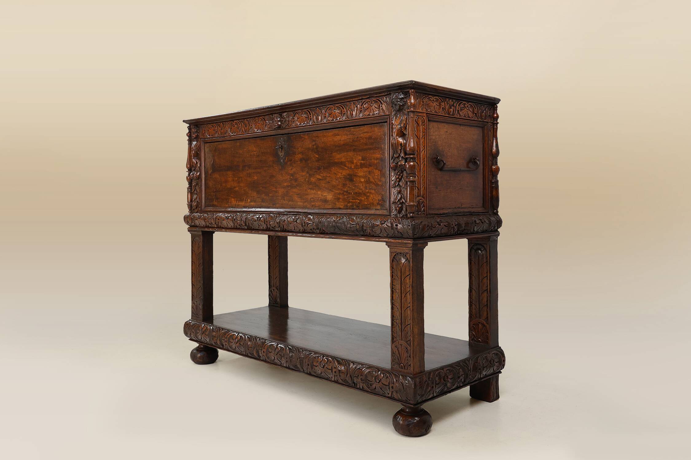 16th Century Italian Renaissance Cabinet in walnut with rich carvings