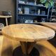 Round table in solid antique oak with a thick top