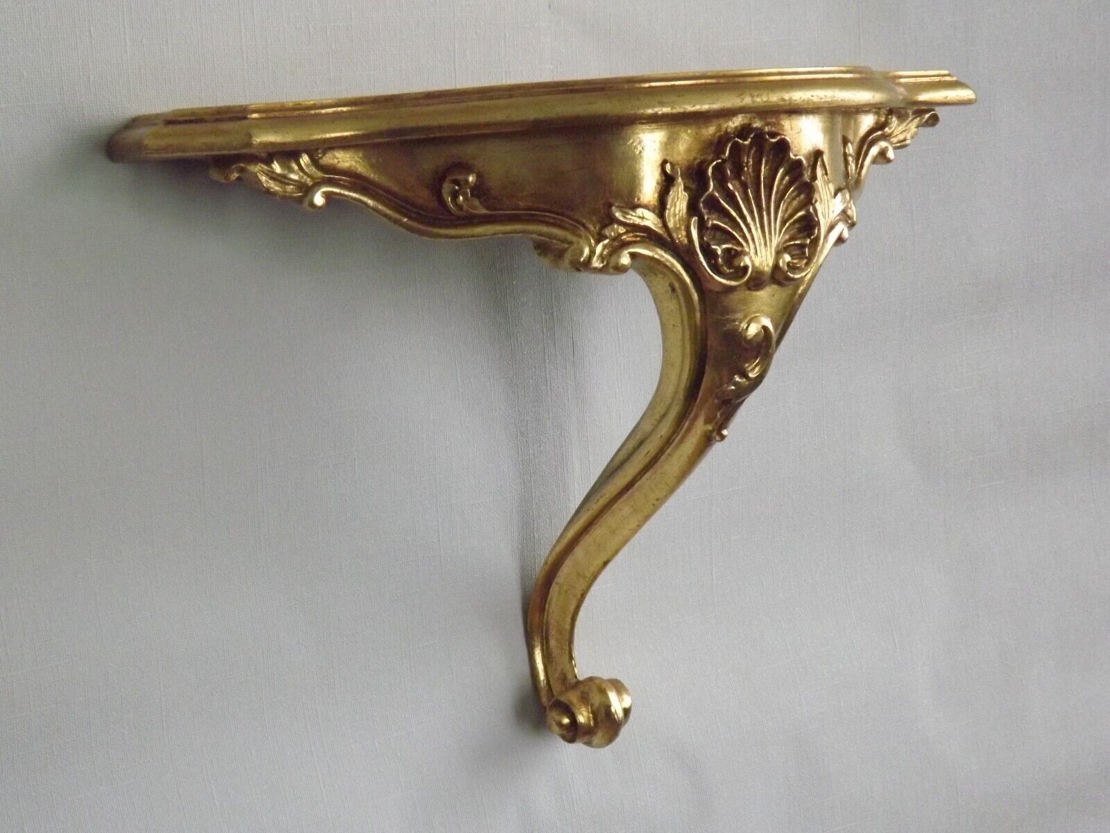French vintage regency style gold resin half round console wall table 4022