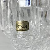 Sunflower Glass Candle Holders, Göran Wärff for Kosta Boda, Sweden, 1970s, Set of 3