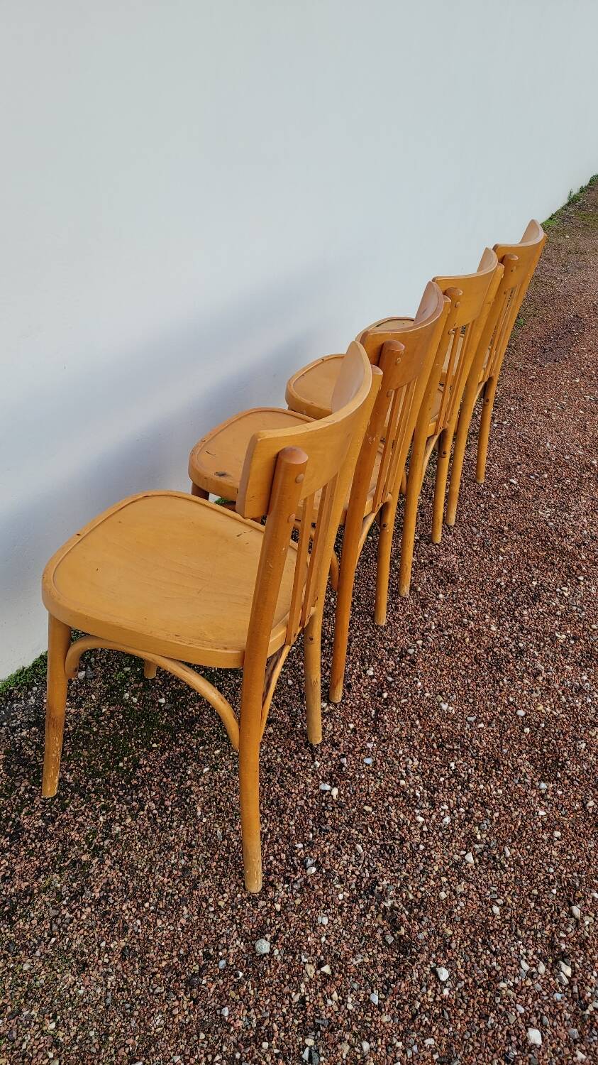 Set of 4 vintage restaurant bistro chairs - 1950s