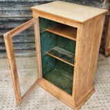 Antique farmhouse display cabinet made of pine wood
