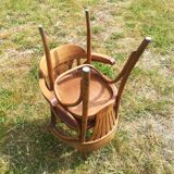 Set of 41 bistro chairs seated red skaï