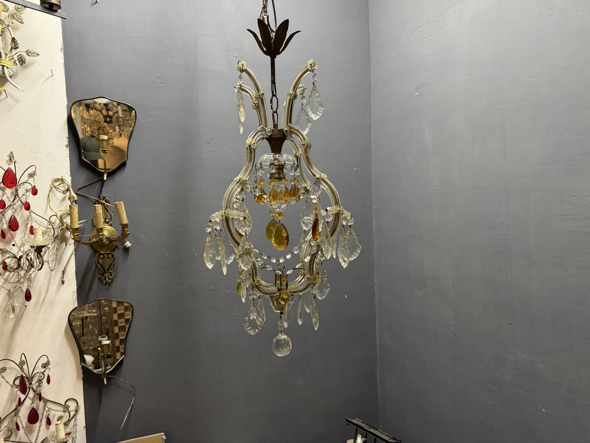 Crystal Italian Maria Teresa Light Pendant  1950’s 