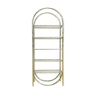 Shelf faux bamboo gold metal