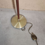 Lampadaire design scandinave teck et laiton