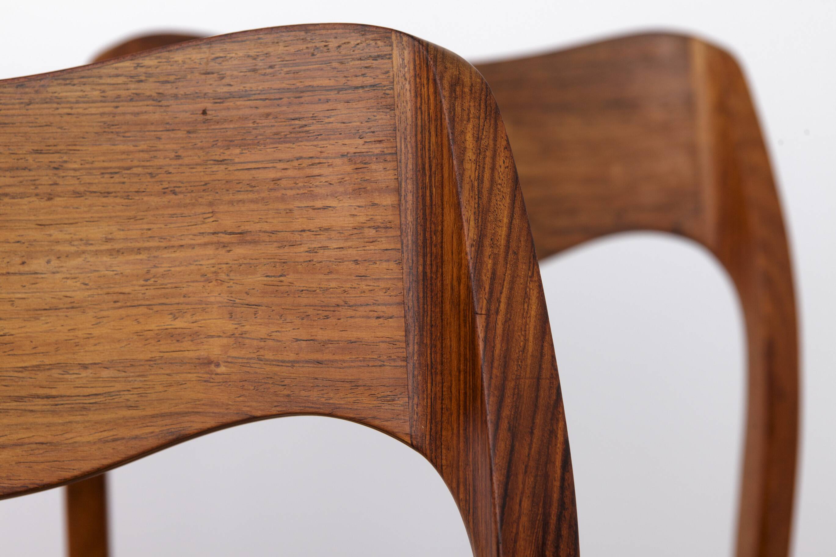 4 of 6 Niels Otto Møller Model 71 Chairs, 1960s Danish Mid Century Rosewood