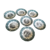 7 dessert plates, Terre de Fer