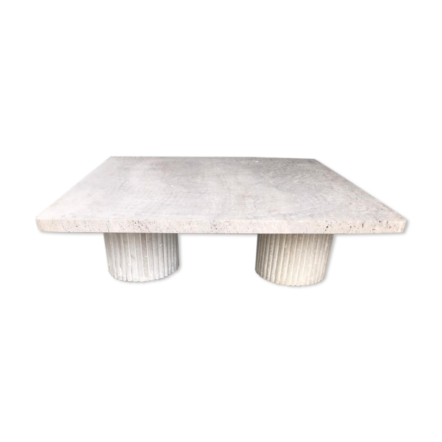 Natural travertine square coffee table 100x100
