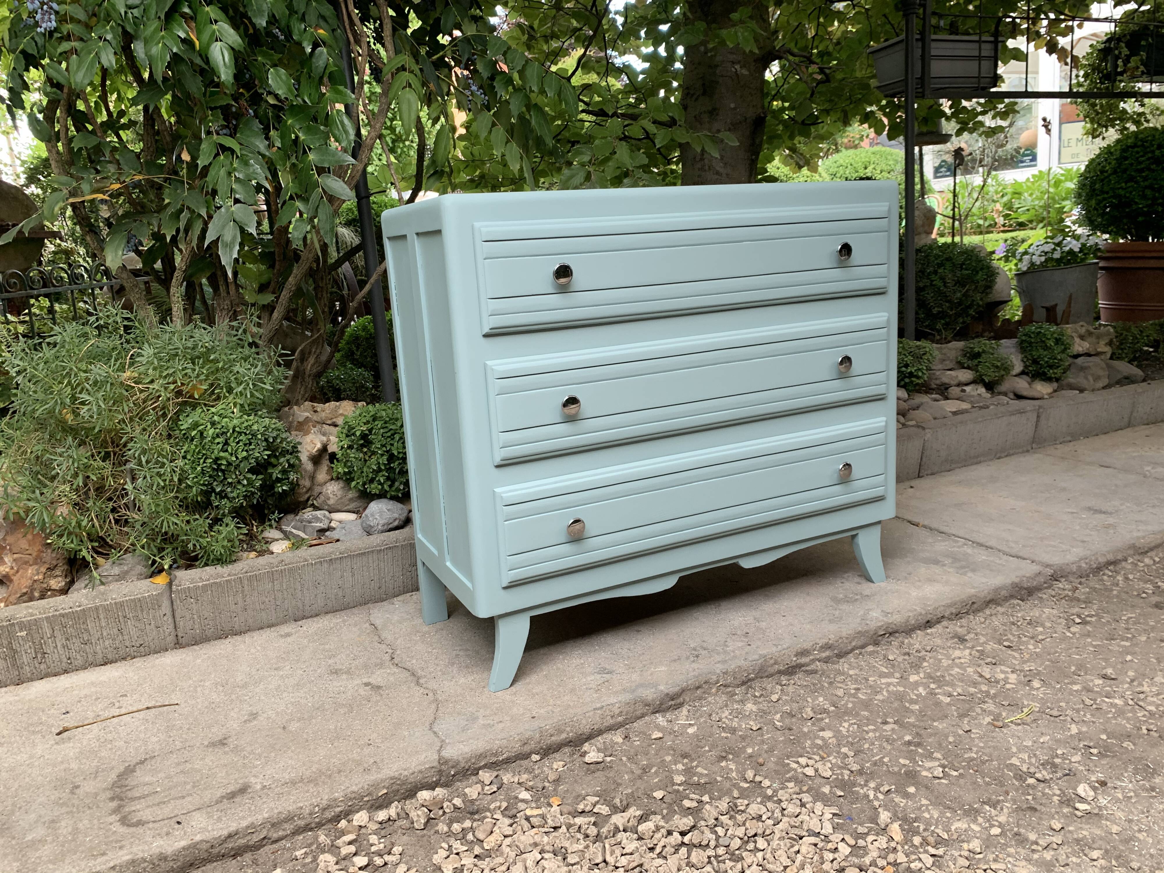 Commode Art déco bleu/vert grisé