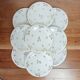 Set of 9 flat plates in Limoges porcelain, white and gold