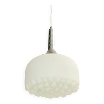 Opal glass chandelier by Peill & Putzler, Germany, 1960s.