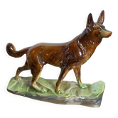 Iridescent ceramic wolf dog, Hubert Béquet