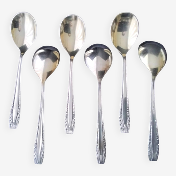 6 Silver-plated ice cream spoons, golden spoons