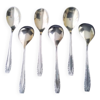 6 Silver-plated ice cream spoons, golden spoons