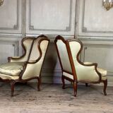 Pair Of Louis XV Style Bergeres In Finely Carved Walnut Around 1920