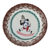 Assiette ancienne décorée en céramique Italie XIX Century