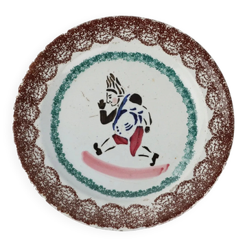 Antique plate decorated in ceramic Italy 19th Century