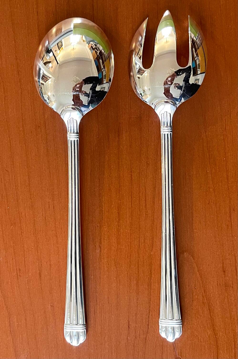 Christofle Aria salad servers, serving cutlery