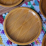 6 assiettes à dessert en barbotine Salins