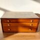 Silver box with 3 drawers in mahogany 1950/1960.