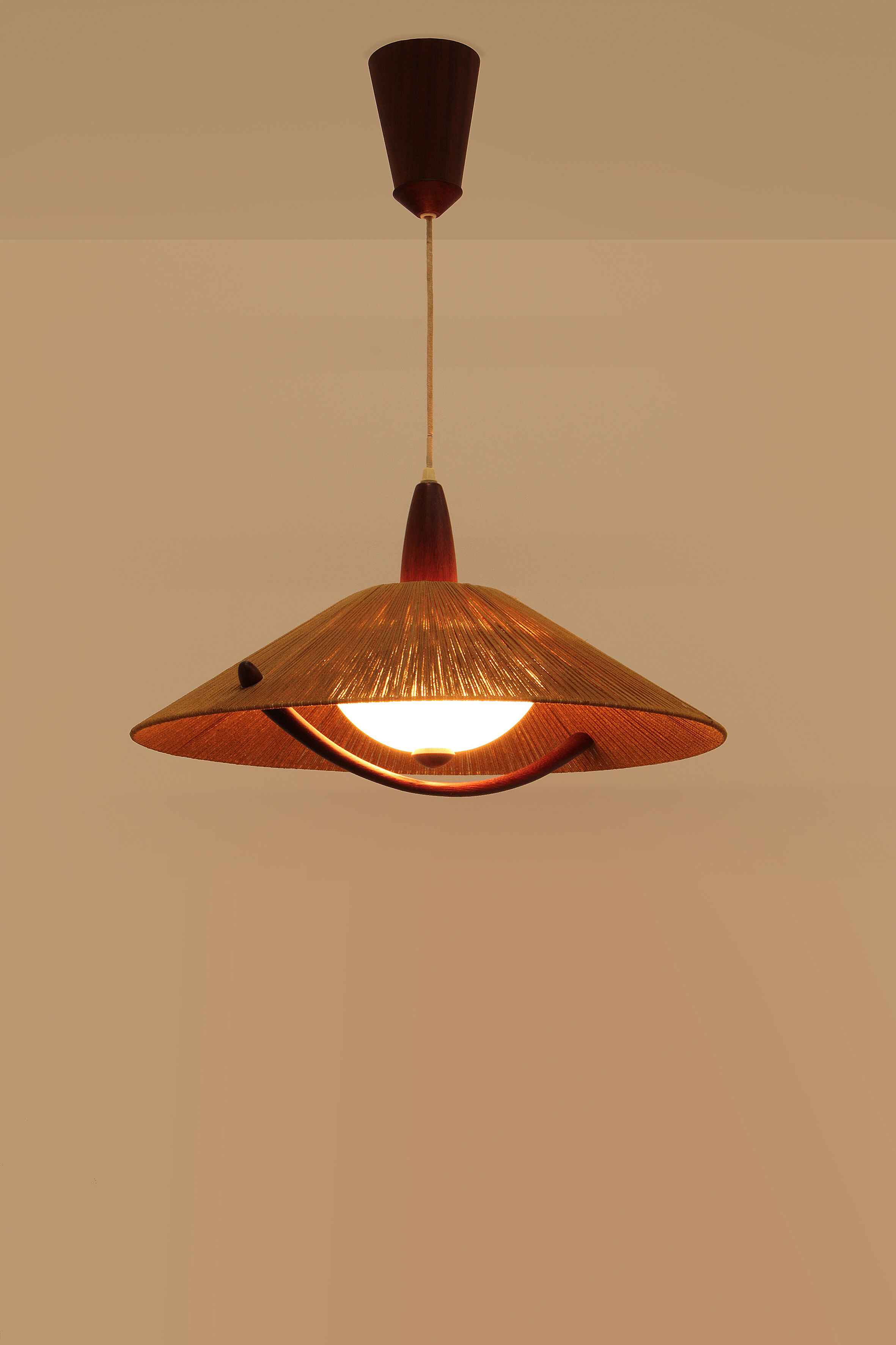 Vintage Temde Hanging Lamp with Plexi Glass, 1960