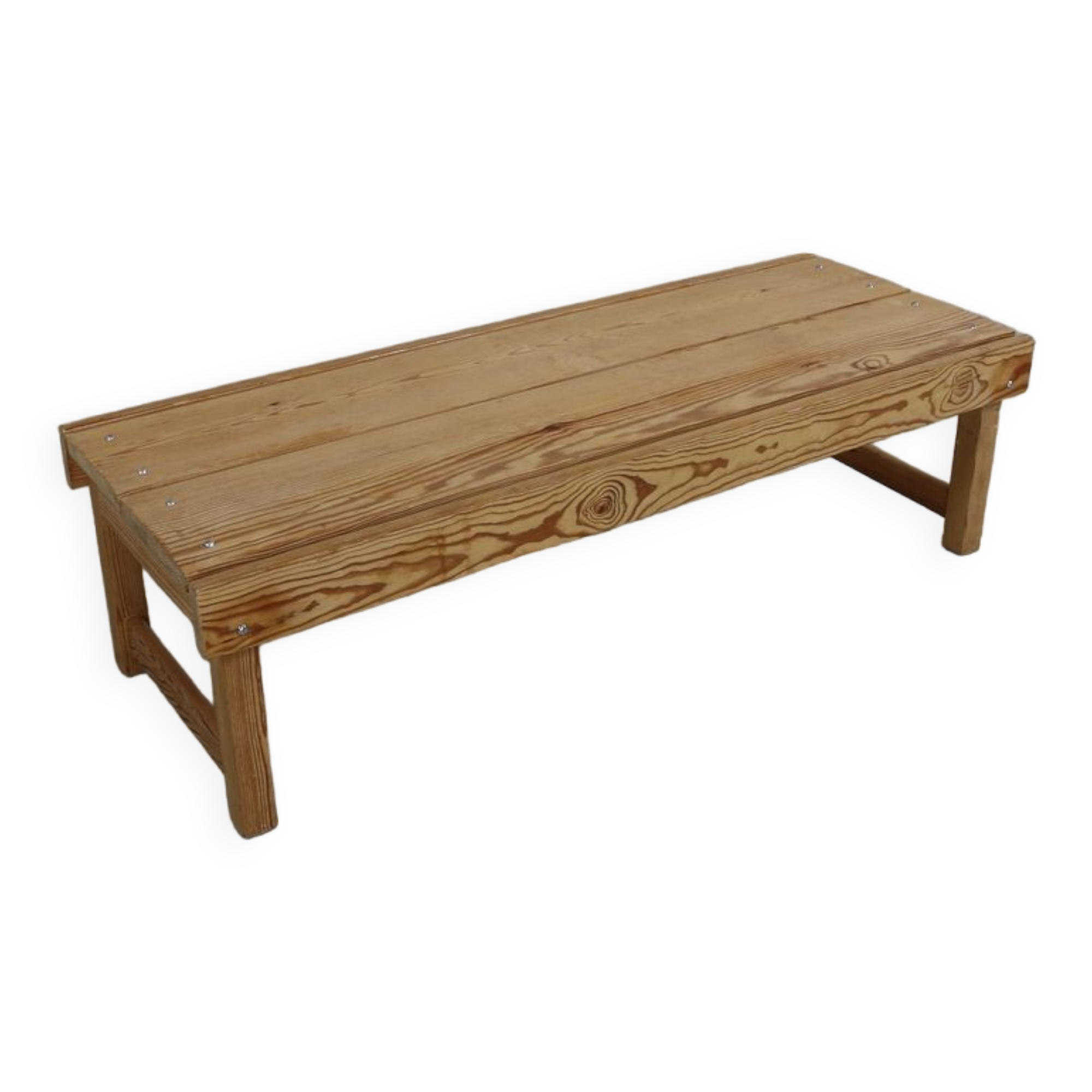 Slatted low bench pinewood