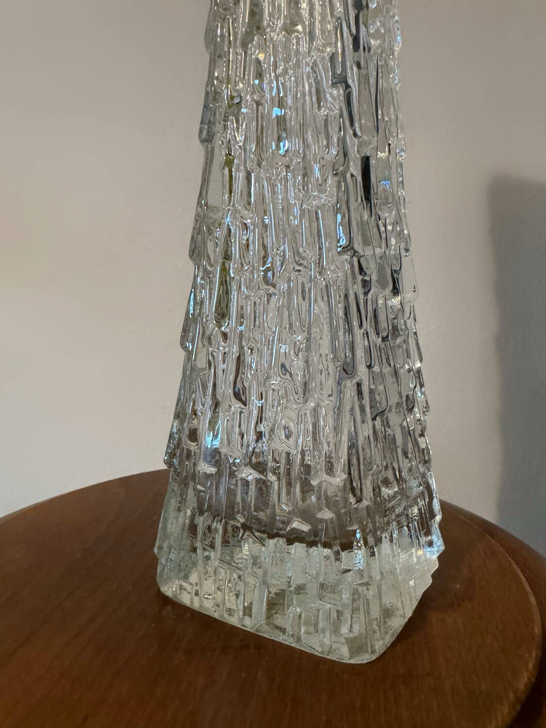 Pressed glass soliflore vase from the 70s