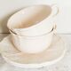 Set of 2 antique tea or chocolate cups with saucers, in earthenware from L