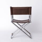Set of 6 Vintage Safari Folding Chairs – Chrome Frame – 1970s/1980s