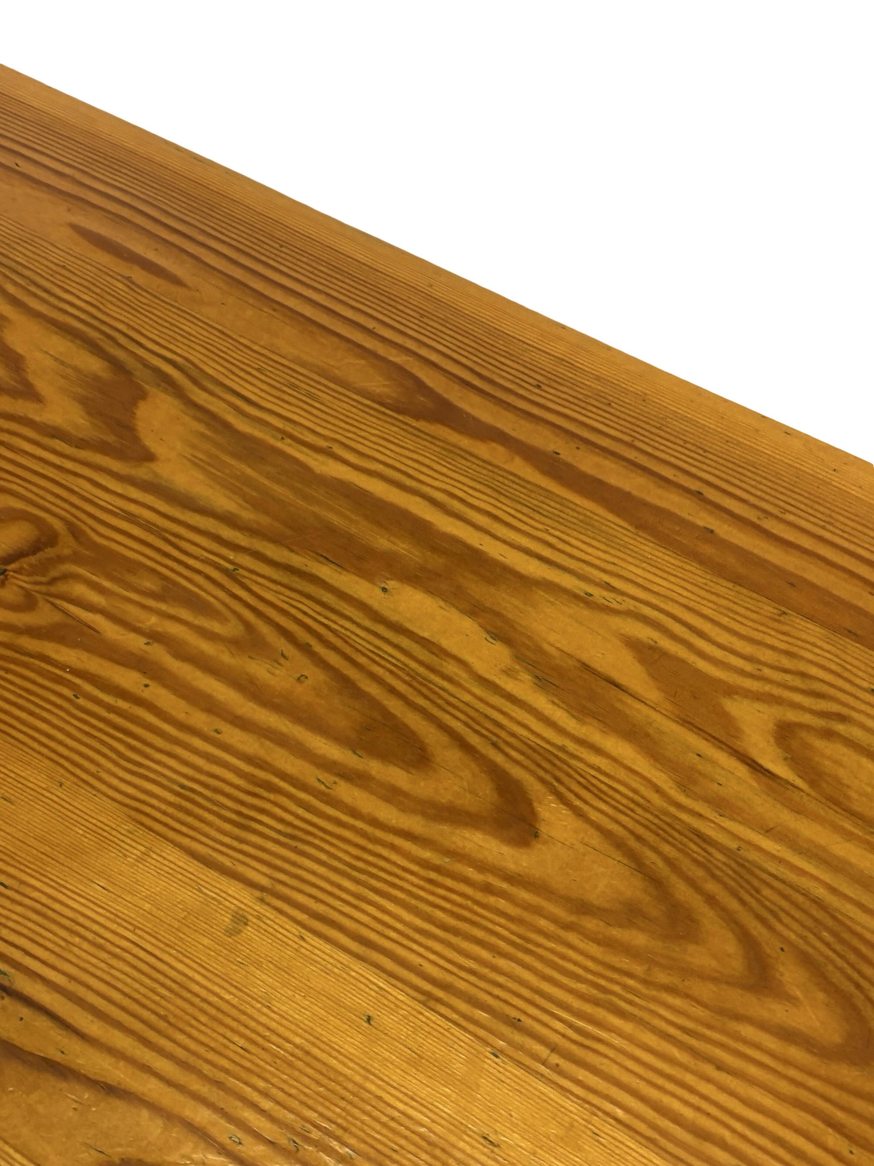 Vintage Pinewood Dining Table Desk with Drawer 60s Design