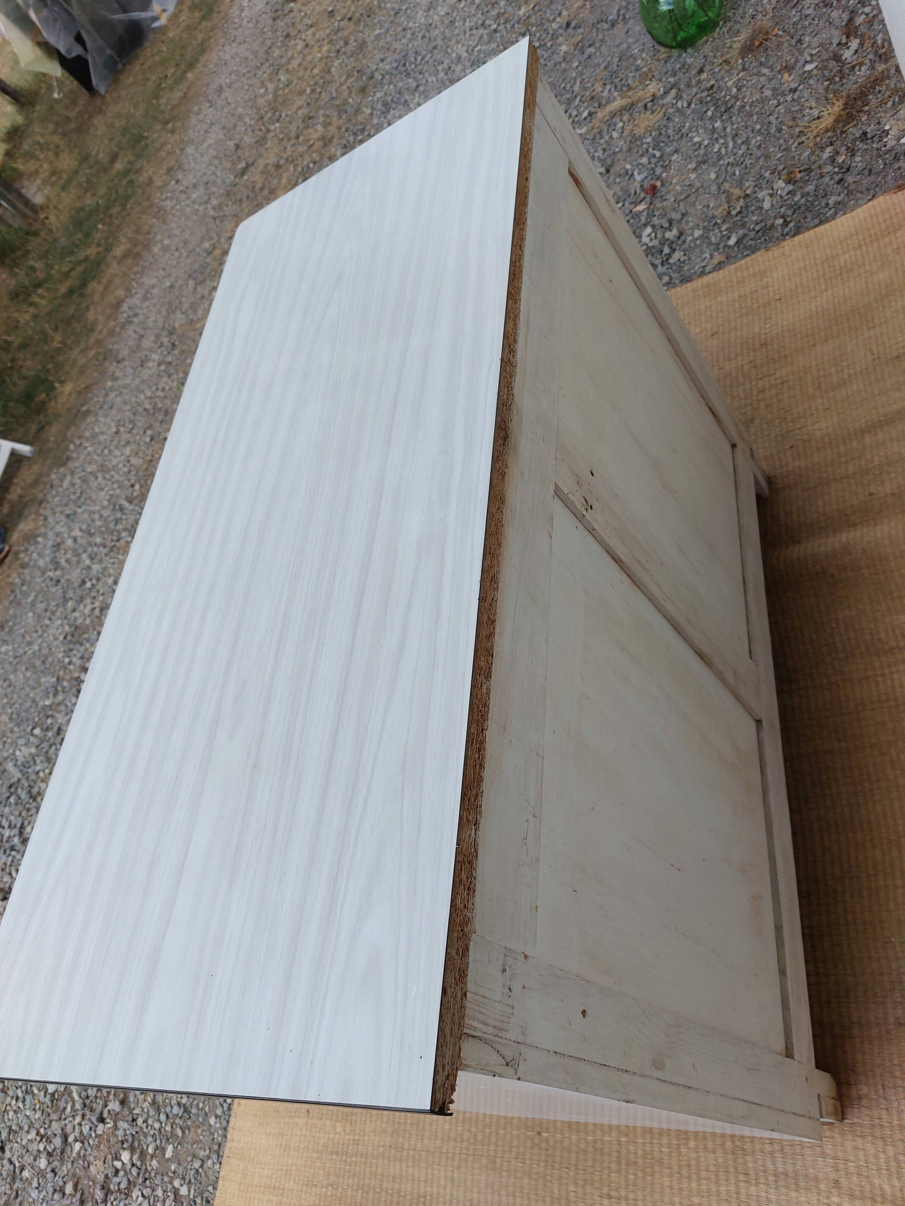 wooden cupboard, formica top