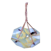 Lustre/suspension vintage 1940 fleurs jaunes