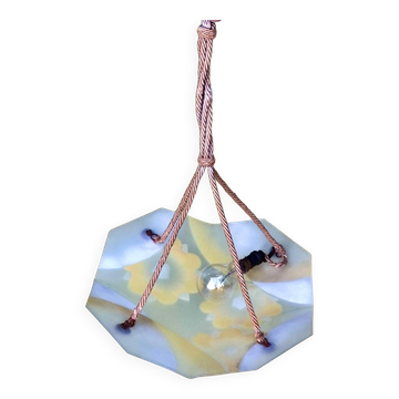 VINTAGE CHANDELIER/SUSPENSION 1940 YELLOW FLOWERS