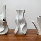 White sculptural vases by Peter Müller for Sgrafo Modern, 1960s, set of 6.
