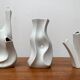 White sculptural vases by Peter Müller for Sgrafo Modern, 1960s, set of 6.