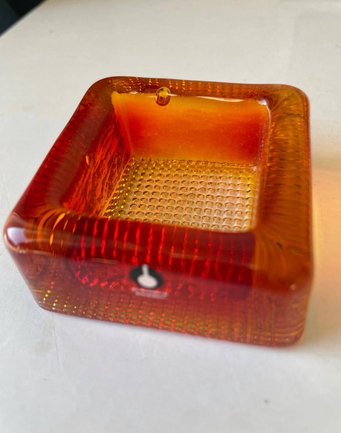 Swedish Design lot of 4 glass vintage ashtrays 1960's