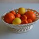 Woven ceramic oval fruit bowl or dish