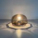 Flush-mounted brown glass fixture and metal base by N Leuchten, 1960s, Germany.